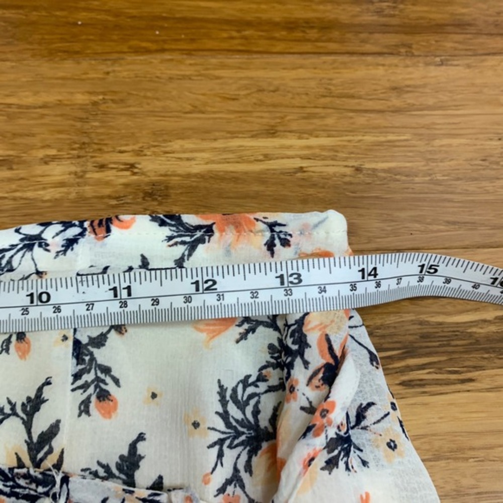 Free People Floral Maxi Skirt Womens Size 2 Ivory Wrap Ruffle‎ Hem Lightweight - Picture 8 of 10